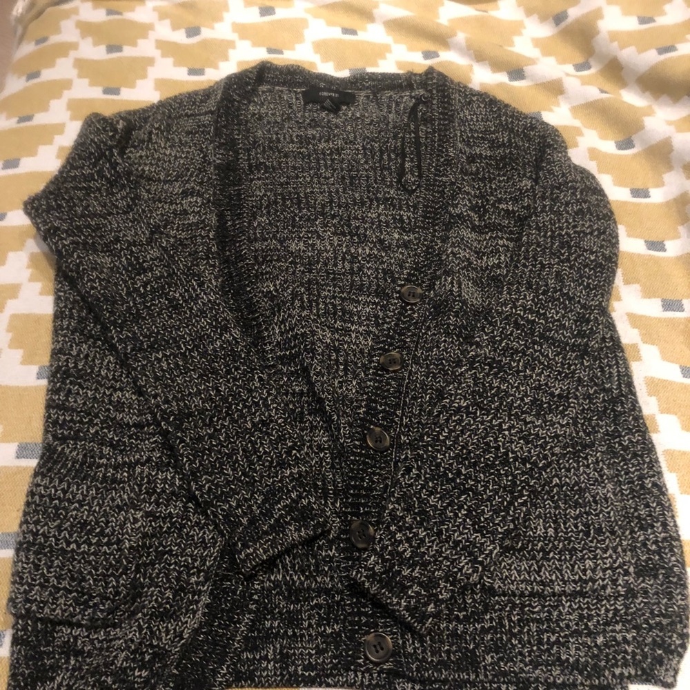 Pebbled black cardigan